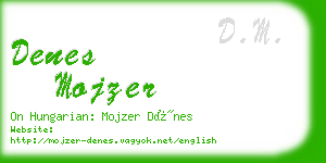 denes mojzer business card